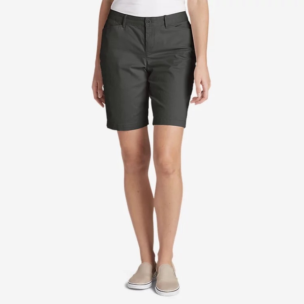 Eddie Bauer Faded Green Slightly Curvy Bermuda Shorts Size: 10
